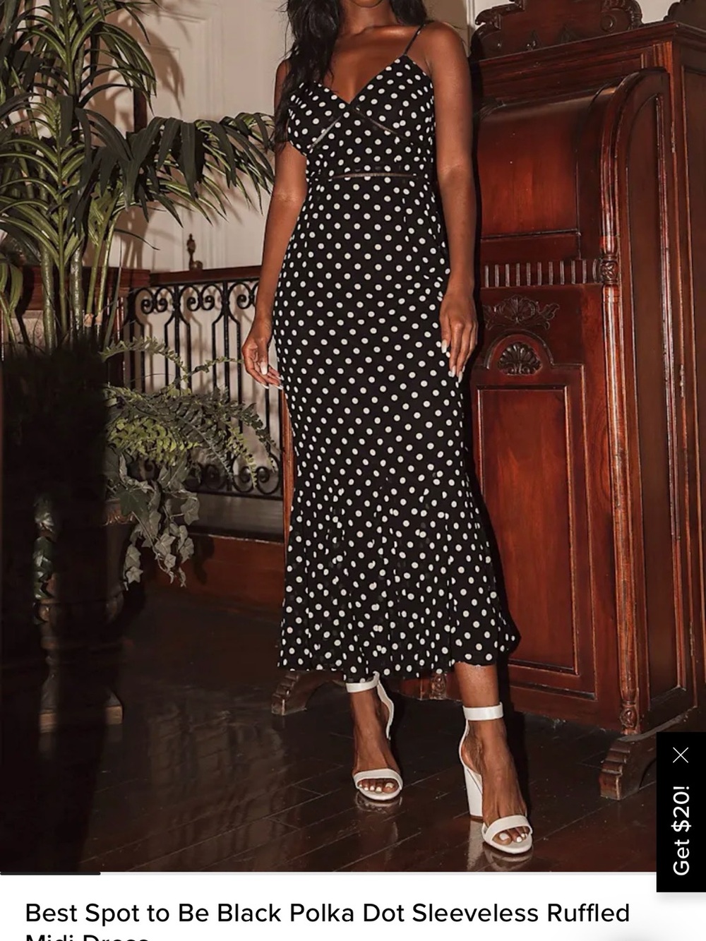 Lulu's Black Polka Dot Midi Dress